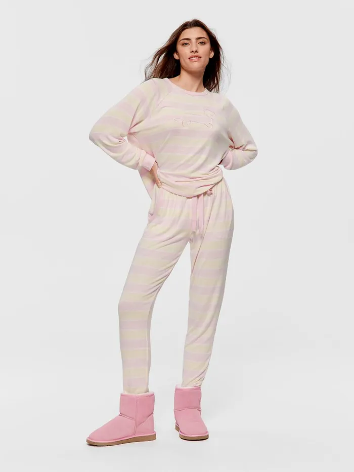 Women Pastel Fuzzy Tapered Pj Pant Multi Peter Alexander Pants