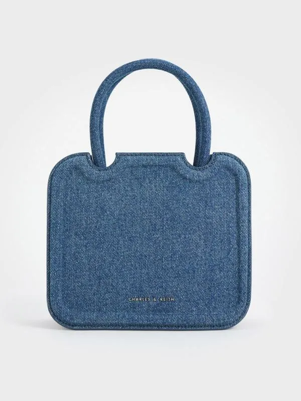 Women Perline Denim Sculptural Top Handle Bag 8211 Denim Blue CHARLES and KEITH Top Handle Bags Women Perline Denim Sculptural Top Handle Bag 8211 Denim Blue CHARLES and KEITH Top Handle Bags