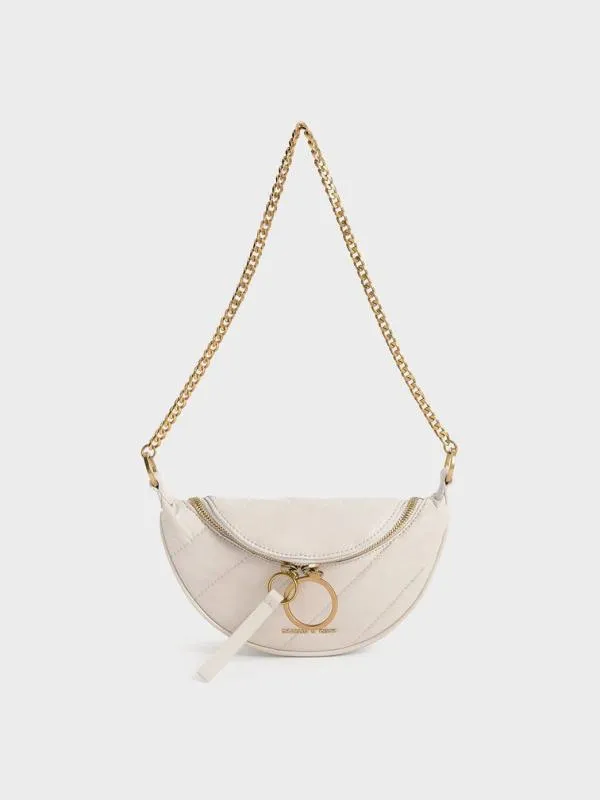 Women Philomena WrinkledEffect HalfMoon Crossbody Bag 8211 Ivory CHARLES and KEITH Crossbody Bags Women Philomena WrinkledEffect HalfMoon Crossbody Bag 8211 Ivory CHARLES and KEITH Crossbody Bags