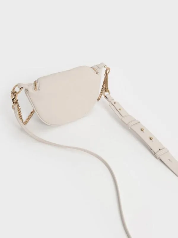 Women Philomena WrinkledEffect HalfMoon Crossbody Bag 8211 Ivory CHARLES and KEITH Crossbody Bags Women Philomena WrinkledEffect HalfMoon Crossbody Bag 8211 Ivory CHARLES and KEITH Crossbody Bags