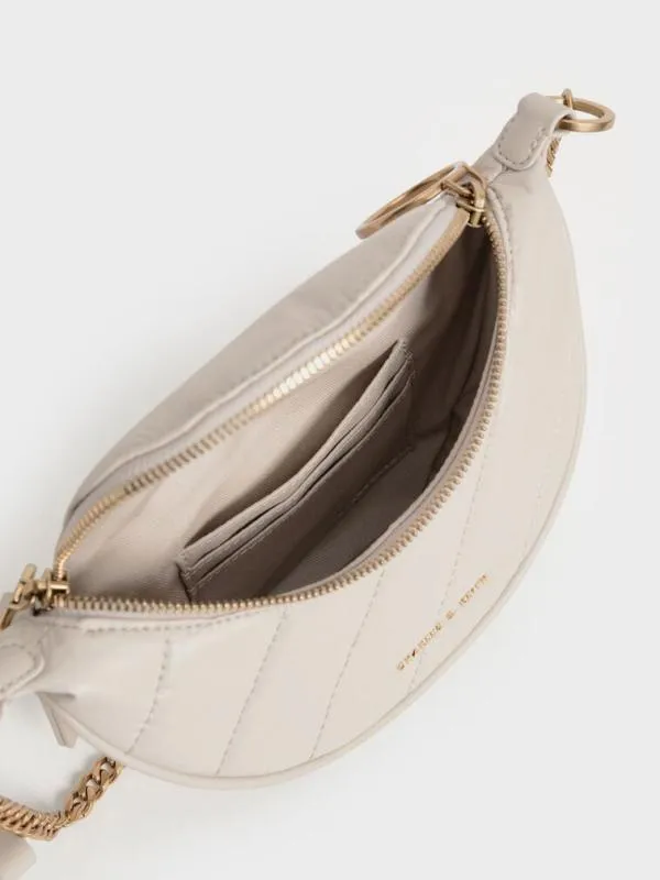 Women Philomena WrinkledEffect HalfMoon Crossbody Bag 8211 Ivory CHARLES and KEITH Crossbody Bags Women Philomena WrinkledEffect HalfMoon Crossbody Bag 8211 Ivory CHARLES and KEITH Crossbody Bags