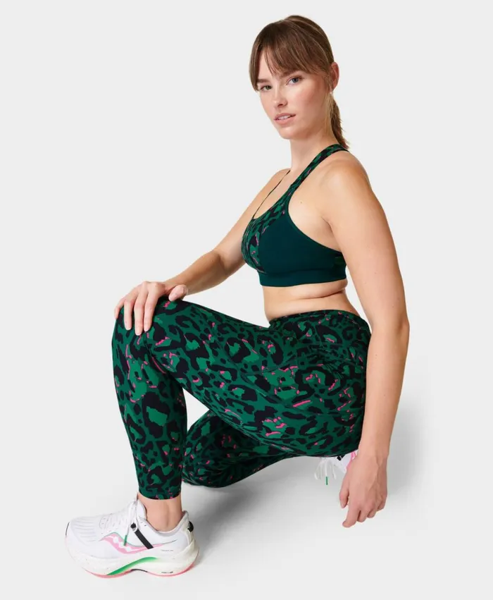 Women Power 78 Gym Leggings Green Brushstroke Leo Print Sweaty Betty Pocketed Women Power 78 Gym Leggings Green Brushstroke Leo Print Sweaty Betty Pocketed