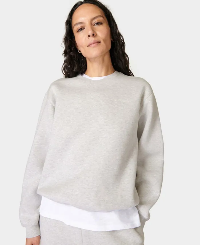 Women Powerhouse Sweatshirt Ice Grey Marl Sweaty Betty Jumpers Hoodies