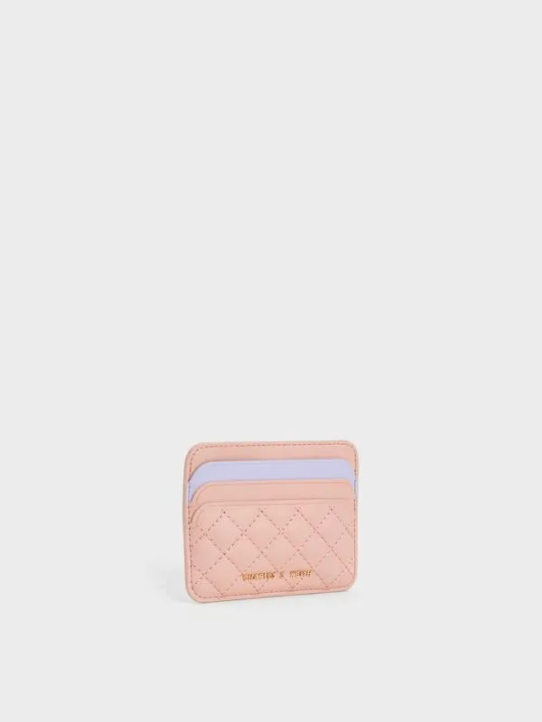 Women Quilted MultiSlot Card Holder 8211 Pink CHARLES and KEITH Card Holders