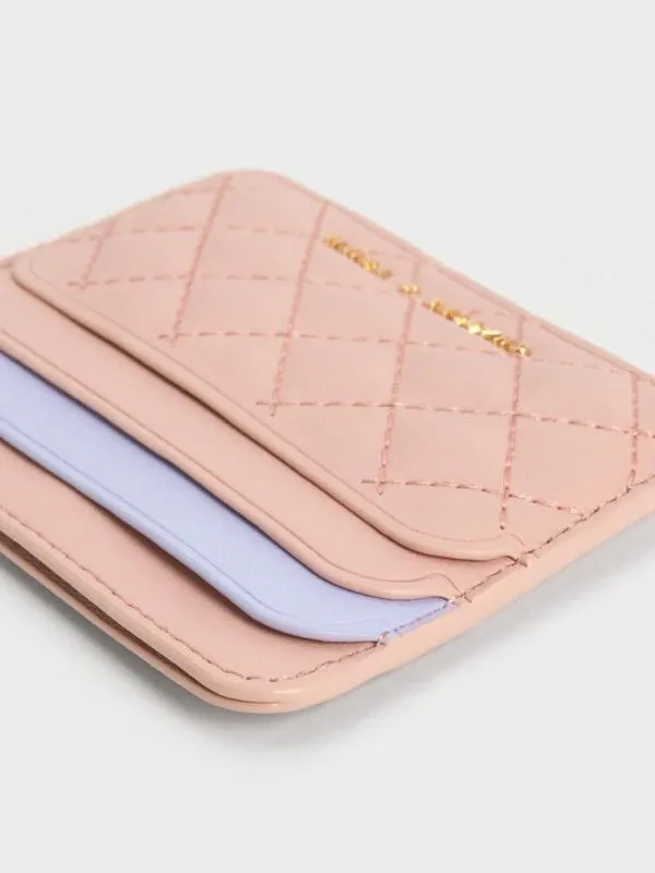 Women Quilted MultiSlot Card Holder 8211 Pink CHARLES and KEITH Card Holders