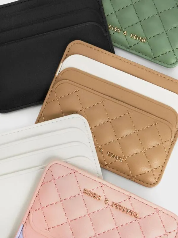 Women Quilted MultiSlot Card Holder 8211 Pink CHARLES and KEITH Card Holders