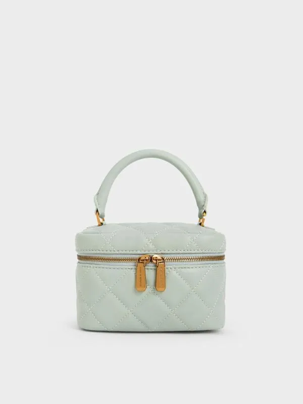 Women Quilted Round Pouch 8211 Mint Green CHARLES and KEITH Mini Bags
