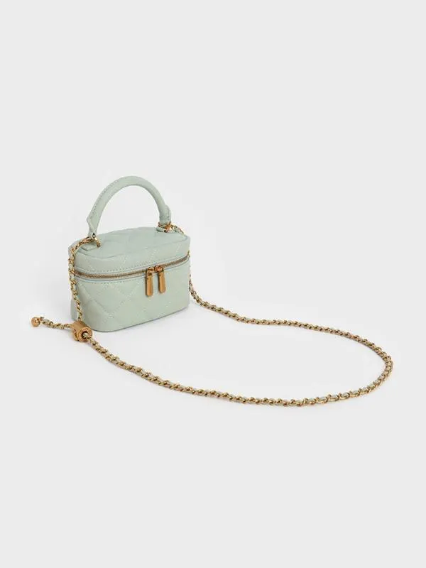 Women Quilted Round Pouch 8211 Mint Green CHARLES and KEITH Mini Bags