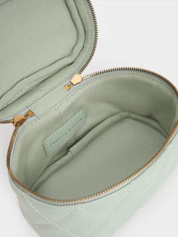 Women Quilted Round Pouch 8211 Mint Green CHARLES and KEITH Mini Bags