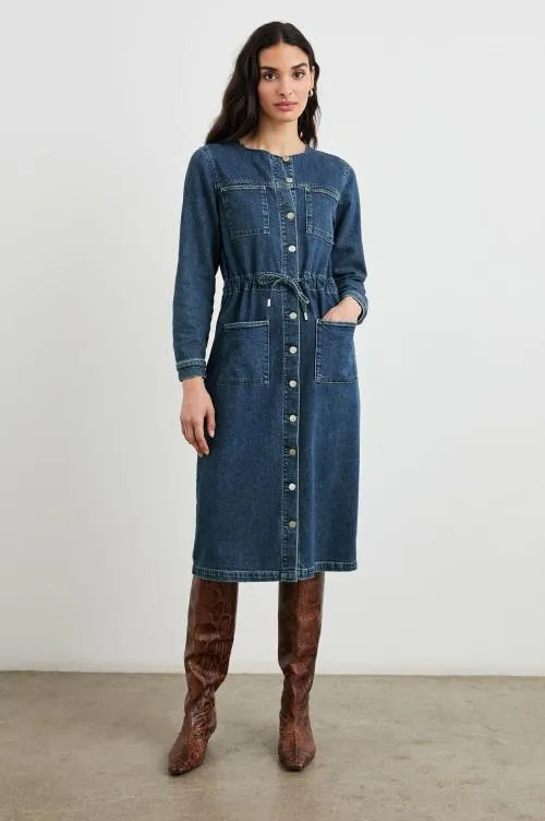 Women Rails Denim Elysian Dress Pebble Blue