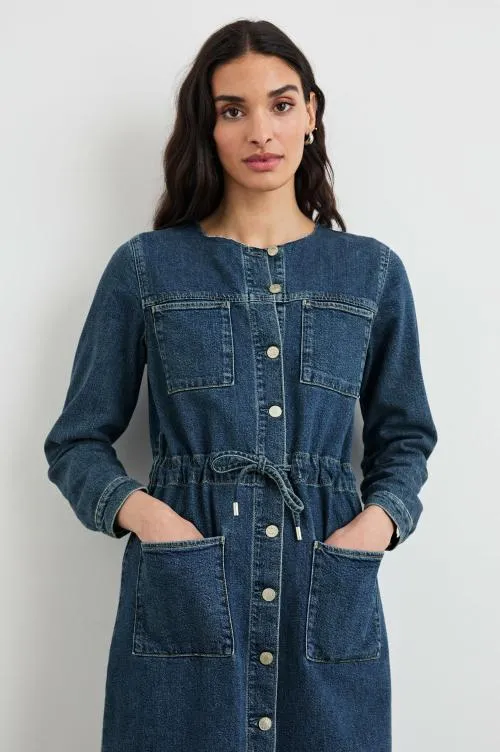 Women Rails Denim Elysian Dress Pebble Blue Women Rails Denim Elysian Dress Pebble Blue