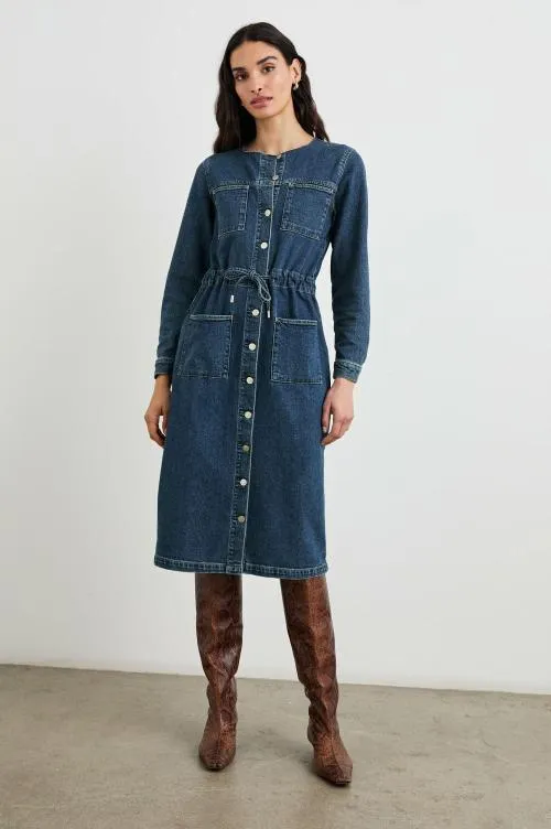 Women Rails Denim Elysian Dress Pebble Blue Women Rails Denim Elysian Dress Pebble Blue