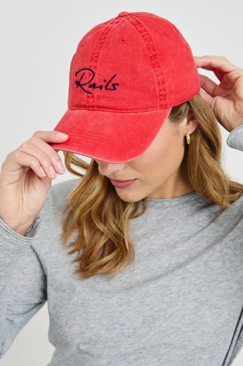 Women Rails Shoes and Accessories Anniversary Baseball Cap Washed Red Women Rails Shoes and Accessories Anniversary Baseball Cap Washed Red