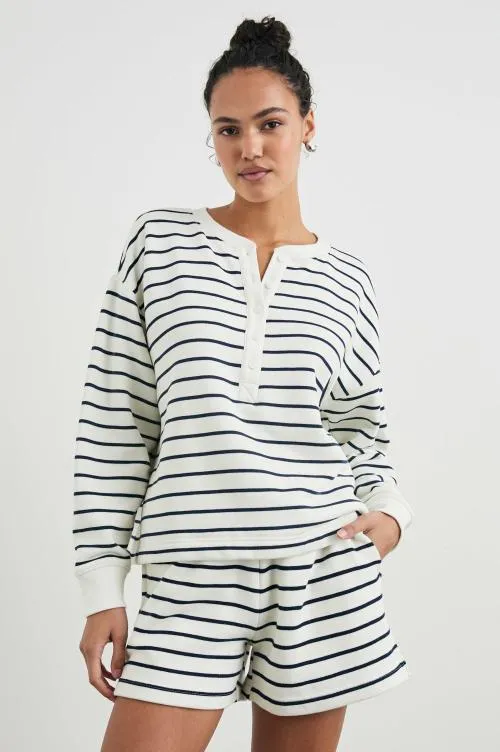 Women Rails Sleepwear and Lounge Joan Sweatshirt Sailor Stripe Navy