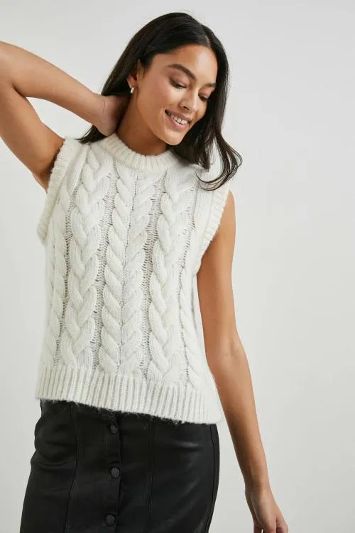 Women Rails Sweaters Alexis Sweater Vest Ivory Women Rails Sweaters Alexis Sweater Vest Ivory