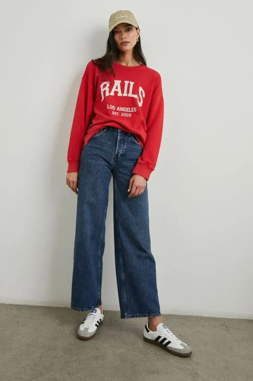 Women Rails Sweaters Anniversary Sweatshirt Washed Red Women Rails Sweaters Anniversary Sweatshirt Washed Red