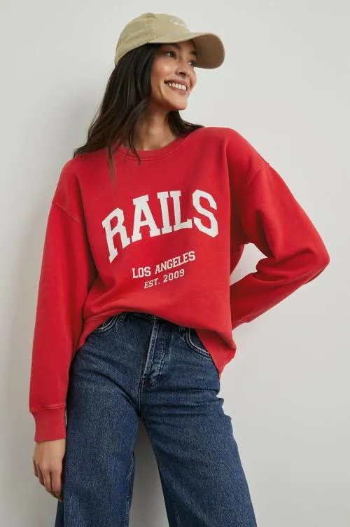 Women Rails Sweaters Anniversary Sweatshirt Washed Red Women Rails Sweaters Anniversary Sweatshirt Washed Red