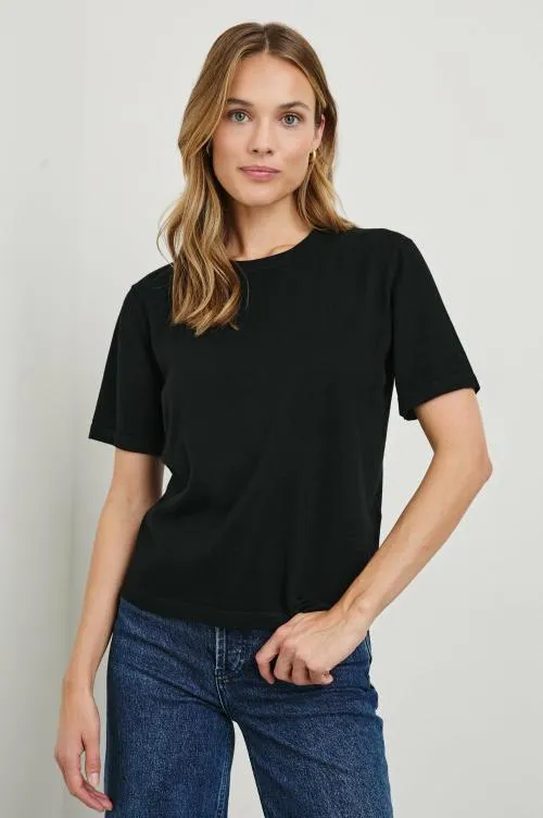Women Rails Tees and Tanks Cotton Cashmere Tshirt Black