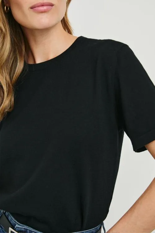 Women Rails Tees and Tanks Cotton Cashmere Tshirt Black Women Rails Tees and Tanks Cotton Cashmere Tshirt Black