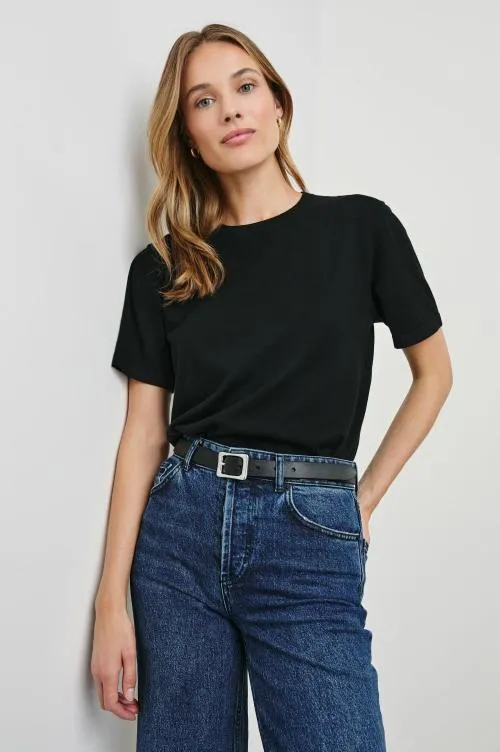 Women Rails Tees and Tanks Cotton Cashmere Tshirt Black Women Rails Tees and Tanks Cotton Cashmere Tshirt Black