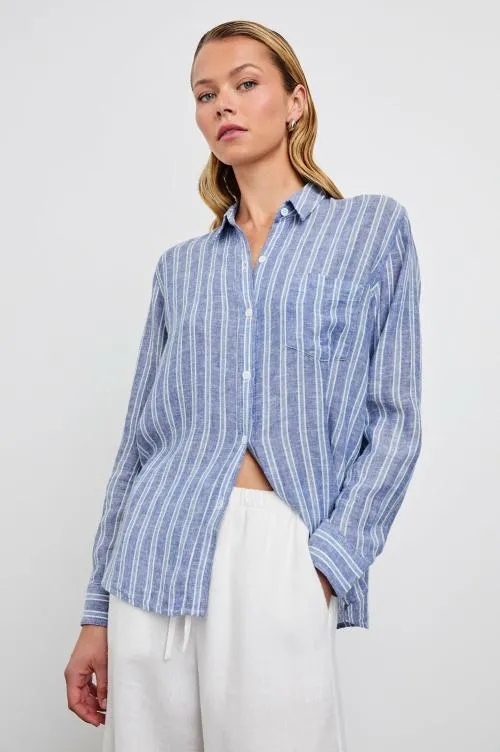Women Rails Tops Charli Shirt Lake View Stripe Women Rails Tops Charli Shirt Lake View Stripe