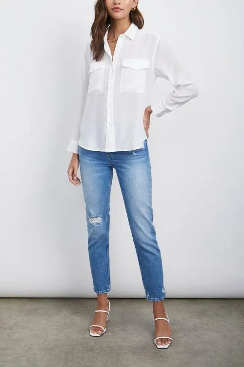 Women Rails Tops Cori Shirt Silk White