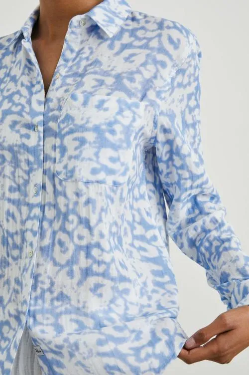 Women Rails Tops Ellis Shirt Blue Diffused Cheetah Women Rails Tops Ellis Shirt Blue Diffused Cheetah
