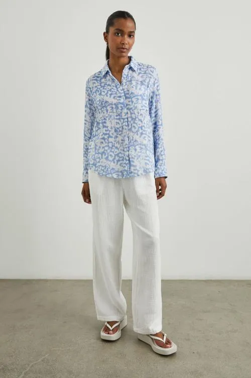 Women Rails Tops Ellis Shirt Blue Diffused Cheetah Women Rails Tops Ellis Shirt Blue Diffused Cheetah
