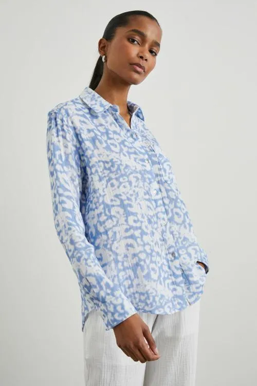 Women Rails Tops Ellis Shirt Blue Diffused Cheetah Women Rails Tops Ellis Shirt Blue Diffused Cheetah