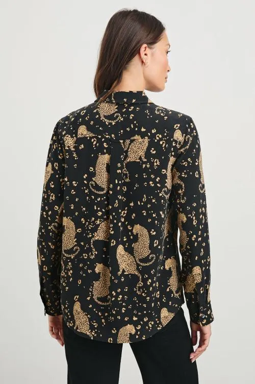 Women Rails Tops Kate Shirt Noir Leopard Women Rails Tops Kate Shirt Noir Leopard