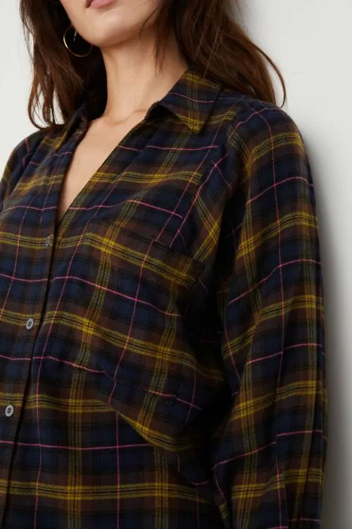 Women Rails Tops Lauren Shirt Navy Hazelnut Pink