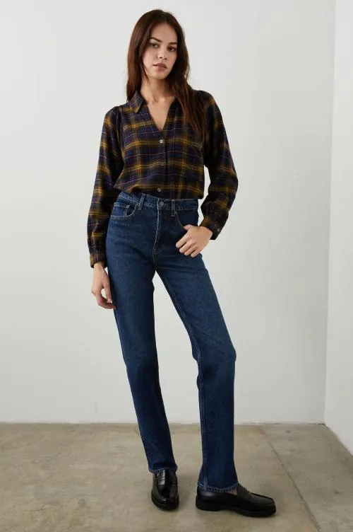 Women Rails Tops Lauren Shirt Navy Hazelnut Pink