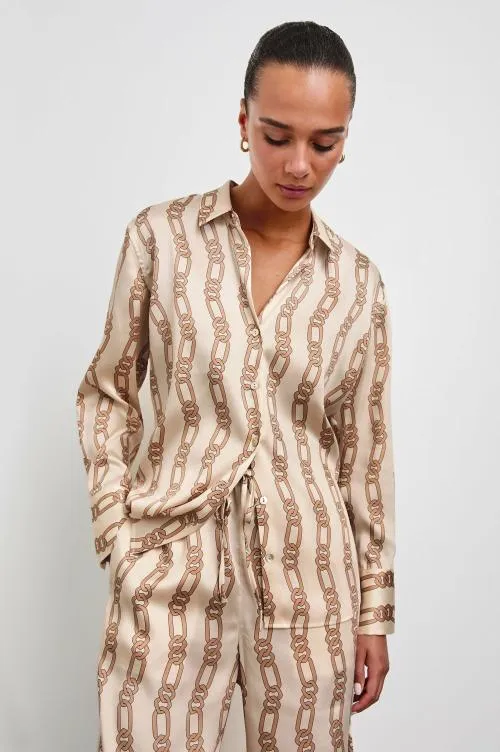 Women Rails Tops Ledger Shirt Ivory Gold Link Women Rails Tops Ledger Shirt Ivory Gold Link
