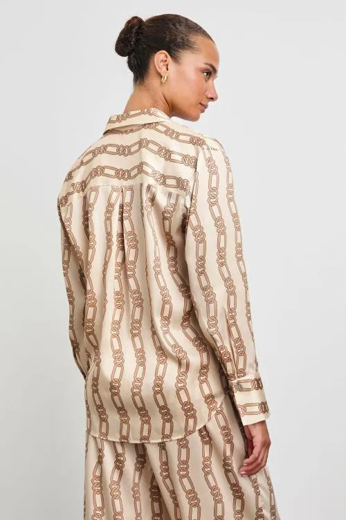 Women Rails Tops Ledger Shirt Ivory Gold Link Women Rails Tops Ledger Shirt Ivory Gold Link