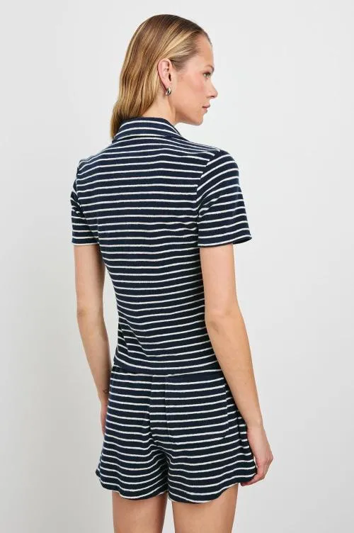 Women Rails Tops Naveli Court Polo Navy Ivory Stripe Women Rails Tops Naveli Court Polo Navy Ivory Stripe