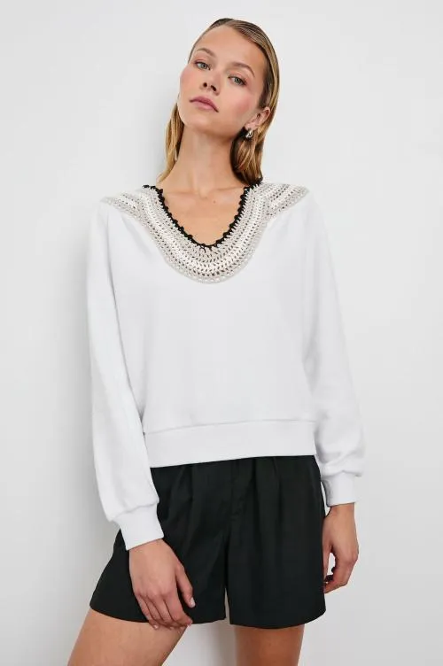 Women Rails Tops Sava Sweatshirt Ivory With Crochet