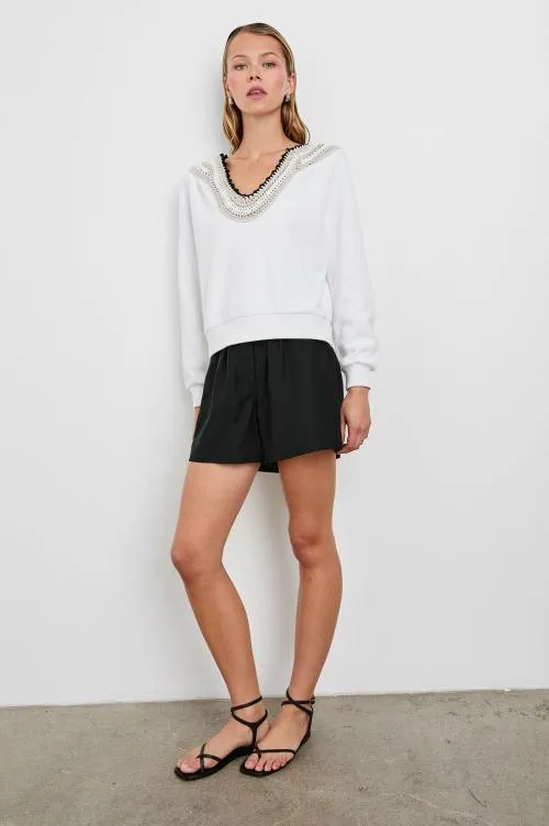 Women Rails Tops Sava Sweatshirt Ivory With Crochet Women Rails Tops Sava Sweatshirt Ivory With Crochet