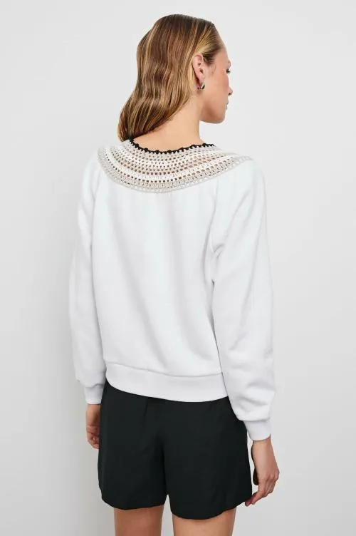 Women Rails Tops Sava Sweatshirt Ivory With Crochet Women Rails Tops Sava Sweatshirt Ivory With Crochet