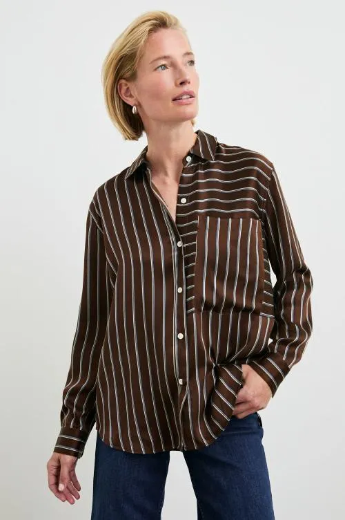 Women Rails Tops Spencer Shirt Baltic White Stripe Women Rails Tops Spencer Shirt Baltic White Stripe