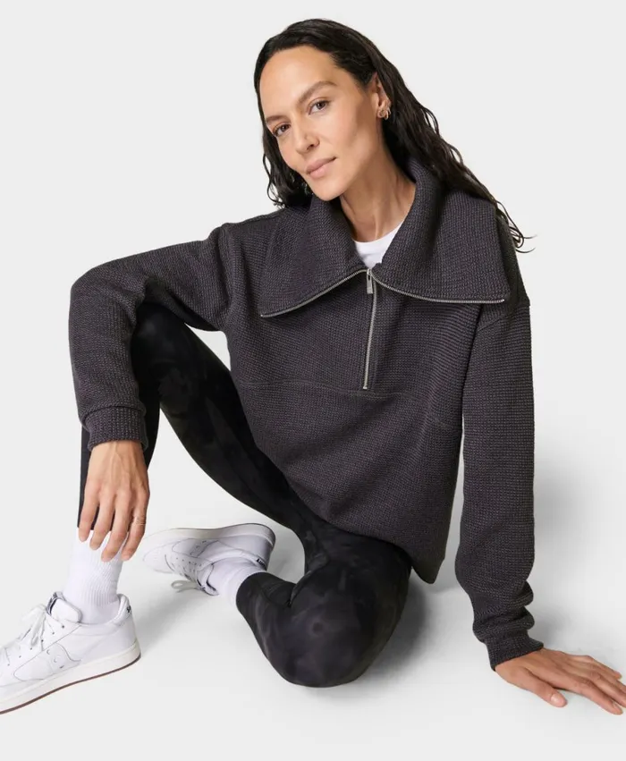 Women Restful Boucle Half Zip Sweatshirt Urban Grey Sweaty Betty Jumpers Hoodies Women Restful Boucle Half Zip Sweatshirt Urban Grey Sweaty Betty Jumpers Hoodies
