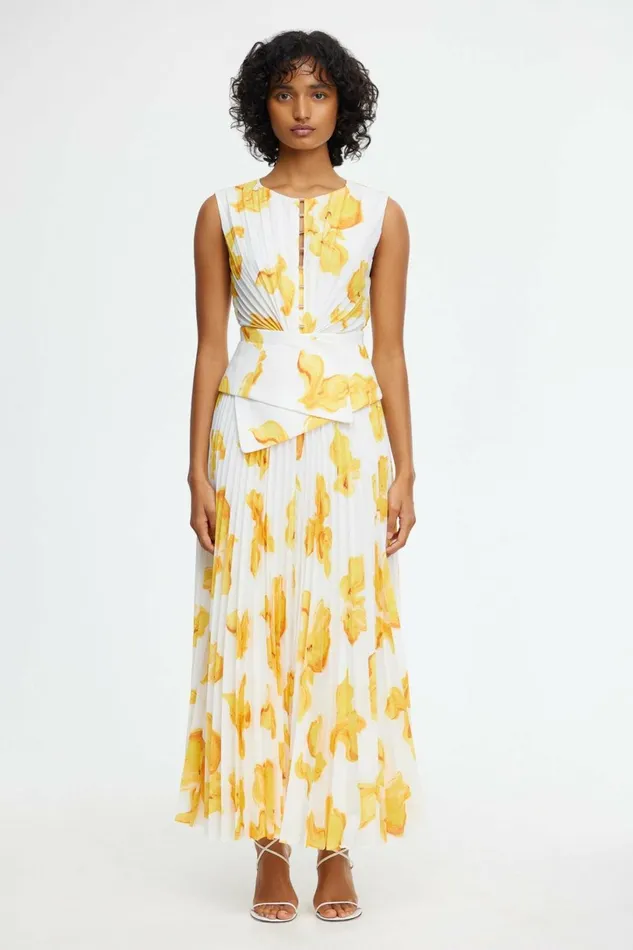 Women RHODES MIDI DRESS Ivory Calla Lily Acler Midi Dresses