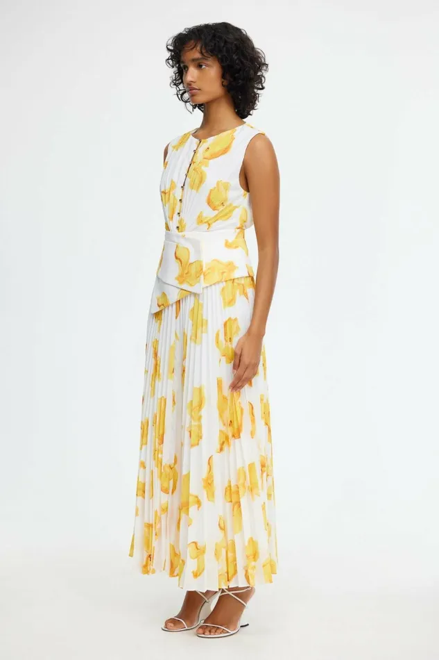 Women RHODES MIDI DRESS Ivory Calla Lily Acler Midi Dresses