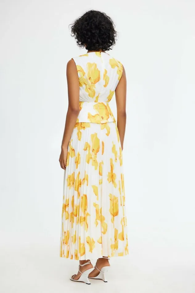 Women RHODES MIDI DRESS Ivory Calla Lily Acler Midi Dresses