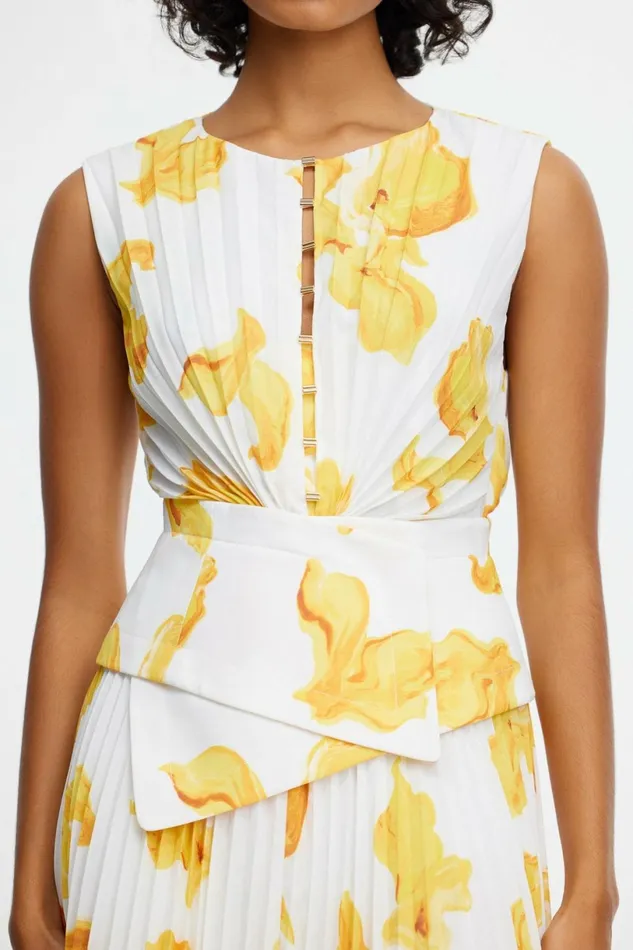 Women RHODES MIDI DRESS Ivory Calla Lily Acler Midi Dresses