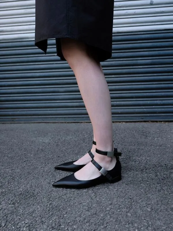 Women Robbie PointedToe Mary Jane Flats 8211 Black CHARLES and KEITH Ballet Flats