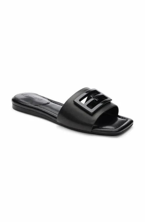 Women Sandals Liverpool Los Angeles Dunbar Logo Medallion Sandals Black