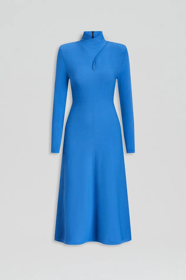 Women Scanlan Theodore CREPE KNIT TURBAN TWIST DRESS PRUSSIANBLUE Dresses Women Scanlan Theodore CREPE KNIT TURBAN TWIST DRESS PRUSSIANBLUE Dresses