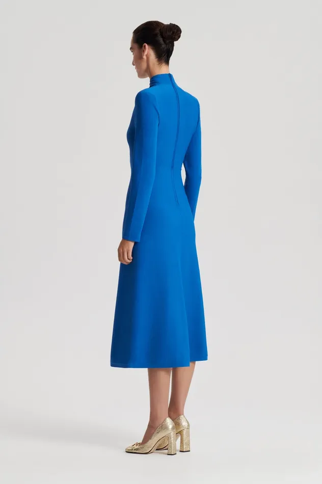 Women Scanlan Theodore CREPE KNIT TURBAN TWIST DRESS PRUSSIANBLUE Dresses Women Scanlan Theodore CREPE KNIT TURBAN TWIST DRESS PRUSSIANBLUE Dresses