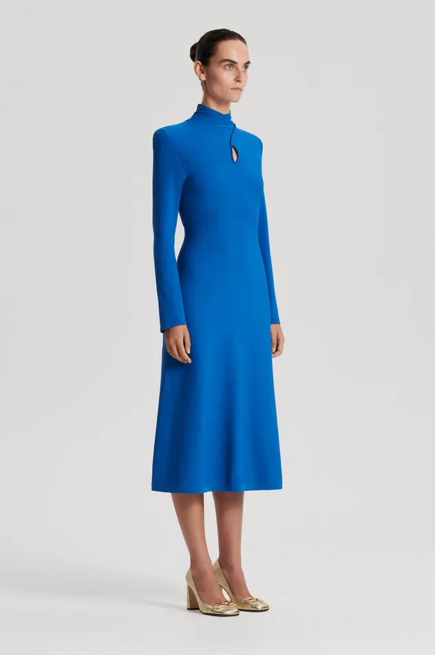 Women Scanlan Theodore CREPE KNIT TURBAN TWIST DRESS PRUSSIANBLUE Dresses Women Scanlan Theodore CREPE KNIT TURBAN TWIST DRESS PRUSSIANBLUE Dresses