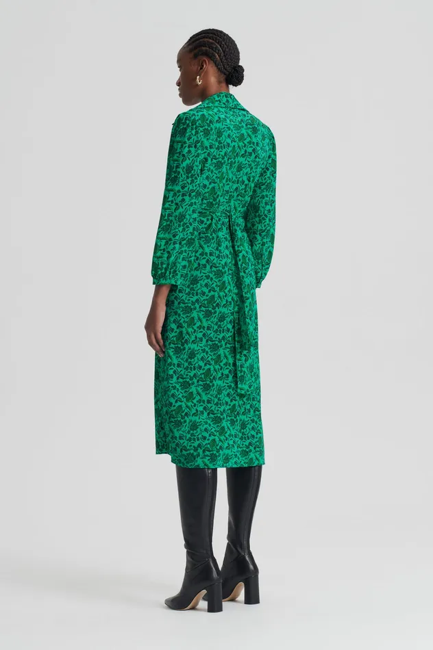 Women Scanlan Theodore SILK BOTANICAL DRESS VERDE Dresses Women Scanlan Theodore SILK BOTANICAL DRESS VERDE Dresses
